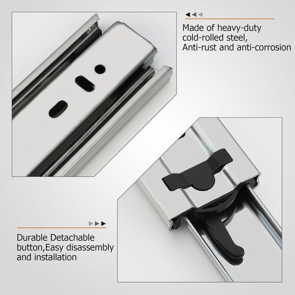 LONTAN Soft Close Heavy Duty Drawer Slides 12 Inch Side Mount 100lb (Non-lock) - Picture 4 of 10